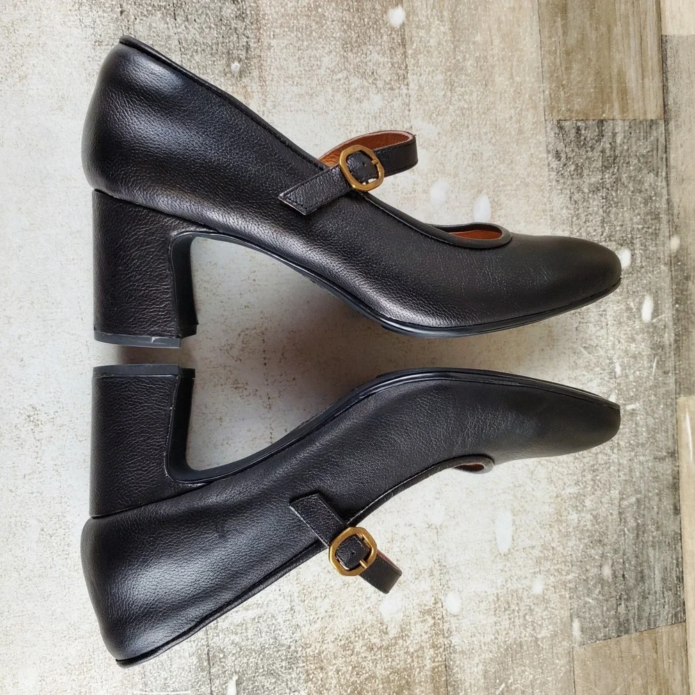 Sofft Adalaide Mary Jane Womens Pumps Sz 11 Black Leather Round Toe Block Heel